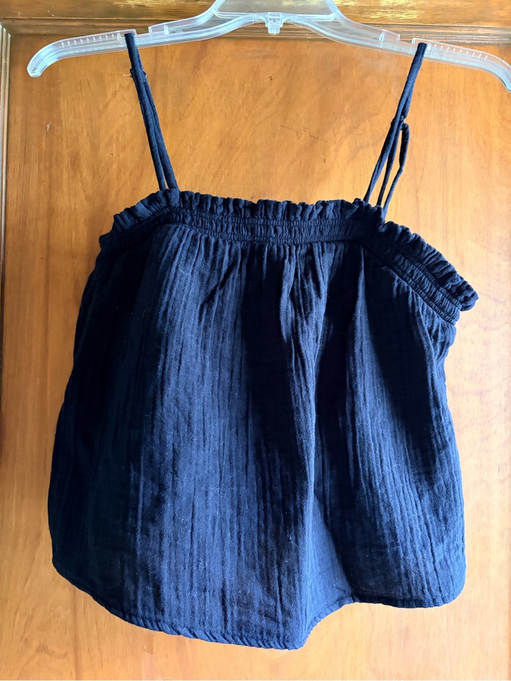 Old Navy Black Ruffled-Edge Spaghetti Strap Camisole